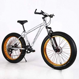 HCMNME Fat Tyre Mountain Bike Bicicletta durevole di alta qualit Ha aggiornato la versione Fat Tire Mens Mountain bike, doppio freno a disco ad alta acciaio al carbonio / telaio Cruiser Moto 7 velocit, Spiaggia motoslitta bicicl