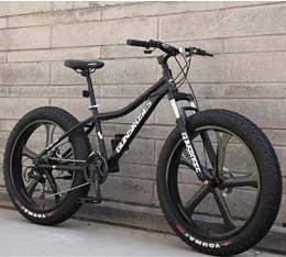 Aoyo Fat Tyre Mountain Bike Biciclette 21Speed ​​Road, All Terrain Mountain Bicycle, Adulto 26inch Fat Tire hardtail Snowmobile, sospensione doppia Telaio e forcella ammortizzata (Color : Black 2)