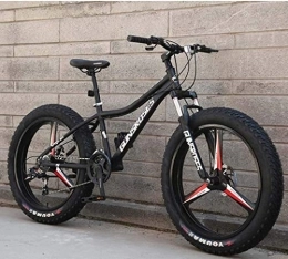 Aoyo Fat Tyre Mountain Bike Biciclette 21Speed ​​Road, All Terrain Mountain Bicycle, Adulto 26inch Fat Tire hardtail Snowmobile, sospensione doppia Telaio e forcella ammortizzata (Color : Black 3)