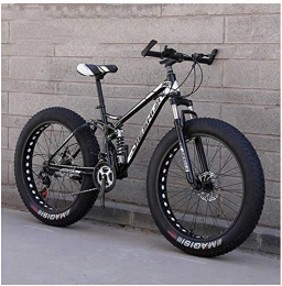 IMBM Fat Tyre Mountain Bike Biciclette for Adulti Montagna, Fat Tire Doppio Freno a Disco for Mountain Bike Hardtail, Big Ruote di Bicicletta (Color : New Black, Size : 24 inch 27 Speed)