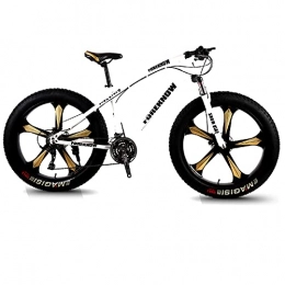 CHICAI Fat Tyre Mountain Bike CHICAI Mountain bike da 26 pollici Snow Snow Fat Bike Mountain Mountain Country Acciaio Acciaio Ultra-Wide Pneumatici Sport Bike Adulto 21-30 Speed ​​Low-Speed ​​Racing Student Student Bike High-Carbo