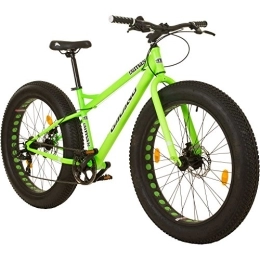 Coyote Bici Coyote Fatman 4.0' Fat Tyre Fatbike, bicicletta da 26 pollici con pneumatici da 66 x 10 cm, verde fluo