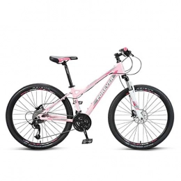 Dsrgwe Bici Dsrgwe Mountain Bike, Mountain Bike, Biciclette Leggera Lega di Alluminio, Doppio Freno a Disco e Sospensione Anteriore, 26inch Ruota, 27 velocità (Color : Pink)