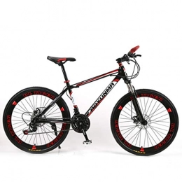 Dsrgwe Fat Tyre Mountain Bike Dsrgwe Mountain Bike, Mountain Bike, Biciclette Telaio Acciaio al Carbonio, Doppio Freno a Disco e Forcella Anteriore, 26inch Spoke Wheel (Color : Red, Size : 24-Speed)
