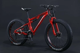  Bici Fat Bike 24 - Bicicletta da mountain bike da 26 pollici, sospensione completa con pneumatici grandi (rosso, 24 pollici, 21 marci)