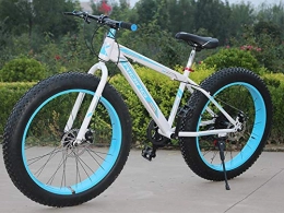 BENDA Bici Freedomn 7 / 21 / 24 / 27 Speed Mountain Bike 26 * 4.0 Fat Tire Bikes Ammortizzatori Bicicletta Snow Bike (bianco blu, 24 velocità)