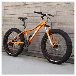 giyiohok Bici giyiohok, mountain bike da 26 pollici Hardtail Fat Tire Mountain Trail Bike per adulti, uomini e donne, freni a disco meccanici con sospensione anteriore, 7 velocità, colore arancione