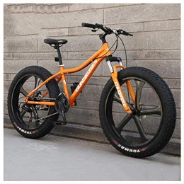 giyiohok Fat Tyre Mountain Bike giyiohok - Mountain bike Hardtail da 26 pollici, per adulti e donne, con freni a disco meccanici a disco, mountain bike con sospensione anteriore a 7 velocità, 5, colore: arancione