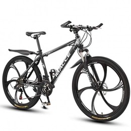 GXQZCL-1 Fat Tyre Mountain Bike GXQZCL-1 Bicicletta Mountainbike, 26 Mountain Bike, Acciaio al Carbonio Telaio Biciclette Montagna, Doppio Disco Freno e Blocco Forcella Anteriore MTB Bike (Color : Black, Size : 21-Speed)