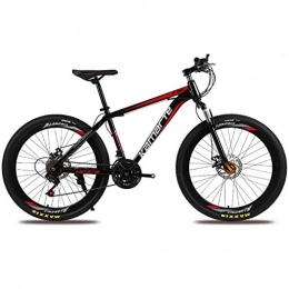 JLZXC Fat Tyre Mountain Bike JLZXC Mountain Bike Mountain Bicycle 21 / 24 / 27 velocità Sospensione Anteriore MTB Carbon Steel Frame 26” Spoke Wheels (Color : Black, Size : 24speed)