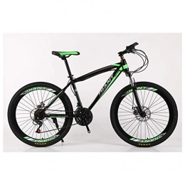 KXDLR Bici KXDLR Mountain Bike Unisex / Biciclette 26 '' Wheel Leggero Ad Alta Acciaio al Carbonio Telaio 21-30 Costi Shimano Freni A Disco, 26", Verde, 24 Speed