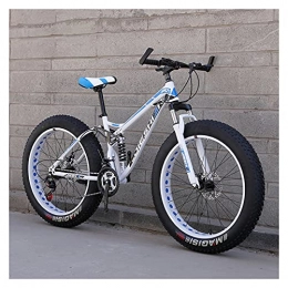 LHQ-HQ Fat Tyre Mountain Bike LHQ-HQ 26"Ruota Fat Tire Mountain Bike 4" Pneumatici Larghi 21 velocità Dual Disc Brake Bici per Adulti a Doppia Sospensione per Altezza 5, 2-6, 4 Piedi, B