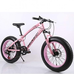 Link Co Bici Link Co Freni a Disco con Cambio da 20 Pollici Mountain Bike Beach Fat Tire Snow Bike, Pink