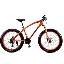  Bici Mens Bicycle Mountain Bike Fat Tire Bikes Shock Absorbers Bicycle Snow Bike (Color : Green) (Orange)