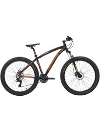 Motodak Fat Tyre Mountain Bike Motodak - Mountain bike 27.5 Jumpertrek Sleek Plus 300 Disk, da uomo, 21 velocità, freni a disco meccanico, colore: Nero opaco / Arancione