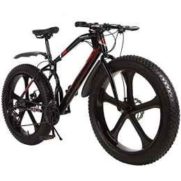 LHQ Fat Tyre Mountain Bike Mountain bike, bici pieghevole unisex Fat Tire Big biciclette doppio assorbimento di scossa a velocità variabile del freno a disco della bici di montagna 26 pollici 21 / 24 / 27 Velocità 4.0 Ampia rotella