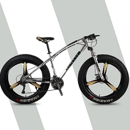 FAXIOAWA Fat Tyre Mountain Bike Mountain bike con ruote spesse 20 / 24 / 26 * 4, 0 pollici, bici da trail mountain per pneumatici grassi per adulti, bicicletta a velocità 7 / 21 / 24 / 27 / 30, telaio in acciaio ad alto tenore di carbonio, mou