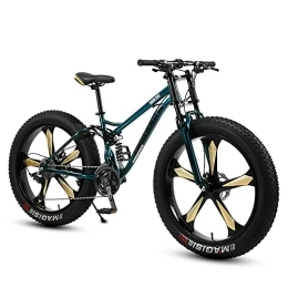 FAXIOAWA Fat Tyre Mountain Bike Mountain bike con ruote spesse 26 * 4, 0 pollici, bici da trail mountain per pneumatici per adulti, bicicletta da 7 / 21 / 24 / 27 / 30 velocità, telaio in acciaio ad alto tenore di carbonio, bicicletta con