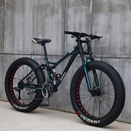 LCRAKON Bici Mountain Bike da 26 pollici, MJH-01 per adulti Fat Tire Mountain Trail Bike, bicicletta a 24 velocità, telaio in acciaio ad alto tenore di carbonio doppia sospensione freno a disco - arancione / ciano