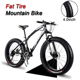 LYRWISHJD Fat Tyre Mountain Bike Mountain bike Fat Tire 26", cerchi da 7 / 21 / 24 / 27 velocità di neve, bicicletta da spiaggia del telaio ad alta resistenza in acciaio al carbonio con doppia sella con sospensione a