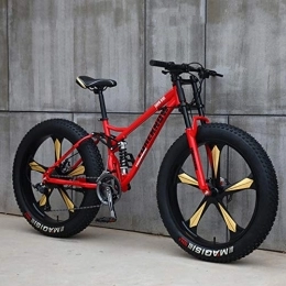 Nerioya Fat Tyre Mountain Bike Mountain Bike, Motoslitta Fuoristrada da 4.0 per Pneumatici Fuoristrada di Grandi Dimensioni, Telaio in Acciaio al Carbonio, con Ammortizzatore, D, 26 inch 24 Speed