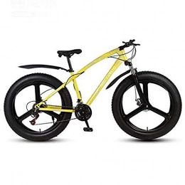Qinmo 26 Pollici Fat Tire Mountain Bike della Bicicletta for Gli Adulti, MTB Bike, Acciaio al Carbonio Telaio Forcella della Sospensione, Doppio Freno a Disco, E, 21-27 velocit