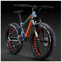 QMMD Bici QMMD 26 Pollici Mountain Bike, 27 velocità Grande Pneumatico Biciclette, Fat Bike da Montagna, Front Suspension Mountain Bike, Telaio Alluminio Mountain Biciclette, A Orange Spokes, 27 Speed