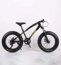 QZ Fat Tyre Mountain Bike QZ Fat Tire Adulti Mountain Bike, ad Alta Acciaio al Carbonio Telaio Cruiser Bikes, Spiaggia motoslitta Biciclette, Doppio Freno a Disco da 20 Pollici Ruote (Color : Black, Size : 21 Speed)