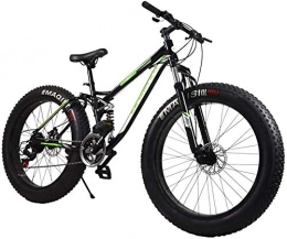 QZ Bici QZ Fat Tire Mountain Bike for Adulti, Spiaggia Neve Bike, Doppio Freno a Disco Cruiser Biciclette, Mountain Bike Mens 26 Pollici Ruote (Color : Black)