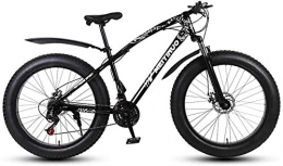 QZ Fat Tyre Mountain Bike QZ Mens Adulti Fat Tire Mountain Bike, Biciclette variabile velocità Neve, Doppio Freno a Disco Esterna Bicicletta, 26 Pollici Ruote Cruiser Biciclette (Color : Black, Size : 21 Speed)