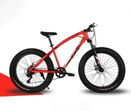 QZ Bici QZ Mountain Bike 26 Pollici Fat Tire Hardtail Mountain Bike Sospensione Doppia Telaio e sospensioni e Donne Adulti 5-25 Forcella all Terrain Uomo Biciclette (Color : 24 Speed, Size : Red Spoke)