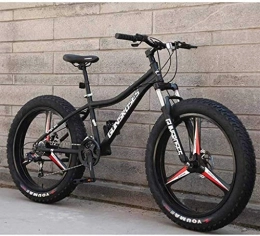 QZ Bici QZ Mountain Bike, 26inch Fat Tire Hardtail Snowmobile, Doppio Telaio ammortizzato e sospensioni Forcella all Terrain Uomini Adulti Bicicletta della Montagna 6-11 (Color : Black 3, Size : 27Speed)