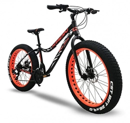 S.T.S Fat Tyre Mountain Bike S.T.S. KRON Bici Fat Bike 26" in Alluminio Bicicletta FXC500 con Freni A Disco Cambio Shimano 21 velocità (Arancione)