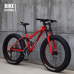 smilecstar Fat Tyre Mountain Bike smilecstar Bicycle 26 inch MTB Top Fat Wheel Motorbike / Fat Bike / Fat Tire Mountain Bike Beach Cruiser Snow Bike Big Tire Bicycle 21 Speed ​​Fat Bikes for Adults Orange 26IN-24IN_Rosso