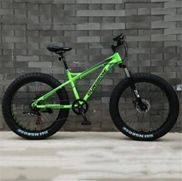 Bbhhyy Bici Snow Mountain Bike, 4, 0 Spesso Oversize Gomma della Bicicletta di Doppio Assorbimento di Scossa Pneumatico Largo Mountain Bike (Color : Green, Size : 24inch)