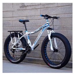 SOAR Bici SOAR Mountain Bike Biciclette Fat Tire Bike for Adulti della Bicicletta della Strada Beach motoslitta Biciclette for Donne degli Uomini (Color : White, Size : 24in)
