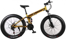 Syxfckc Bici Syxfckc Fat Mountain Bike Pneumatici 27 velocità Adulto 26 Pollici (Acciaio al Carbonio e F / R del Freno) (Color : Gold)