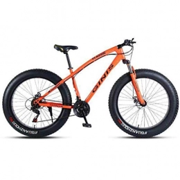 Tbagem-Yjr Fat Tyre Mountain Bike Tbagem-Yjr Acciaio Alto Tenore di Carbonio da 26 Pollici Bicicletta della Montagna - Bici Hardtail Montagna for Adulti (Color : Orange, Size : 21 Speed)