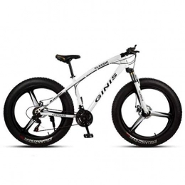 Tbagem-Yjr Fat Tyre Mountain Bike Tbagem-Yjr Assorbimento Bicicletta della Montagna - Montagna Doppia della Sospensione Bici Sport Tempo Mens MTB (Color : White, Size : 30 Speed)