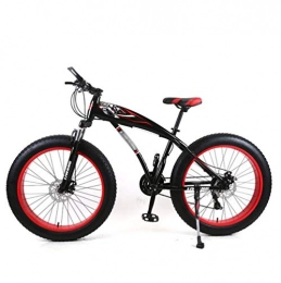Tbagem-Yjr Fat Tyre Mountain Bike Tbagem-Yjr Mountain Bike, 21 / 07 / 24 / 27 velocità 24 Pollici Assorbimento degli Urti Bici da Strada Sport for Il Tempo Libero (Color : Black Red, Size : 24 Speed)