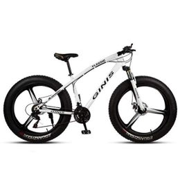 WJSW Fat Tyre Mountain Bike WJSW Assorbimento Mountain Bike - Mountain Bike Dual Suspension Sport Leisure da Uomo MTB (Colore: Bianco, Dimensioni: 27 velocità)