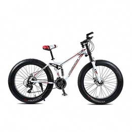 NOLOGO Fat Tyre Mountain Bike XDYBH 21 24 velocit Mountain Bike 26 Pollici 4.0 Fat Tire Bike Neve Double Disc Ammortizzatore Bike Facile da Guidare (Color : Red, Size : 21 Speed)