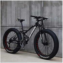 XHJZ Bici XHJZ Montagna Triciclo per Adulti, Fat Tire Mens Mountain Bike, da 26 Pollici / -High Tensile Steel Frame, Il 21 / 24 / 27-velocità, da 26 Pollici Ruote, Nero, 21 Speed