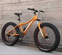 XIUYU Fat Tyre Mountain Bike XIUYU Biciclette Mountain Bike 26" Sospensione Telaio Fat Tire Hardtail motoslitta Doppio E Forcella all Terrain Uomini Adulti Biciclette, Arancione 2, 7Speed (Color : Orange 1, Size : 24Speed)