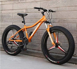 XXCZB Fat Tyre Mountain Bike XXCZB, mountain bike da 26 pollici, Fat Tire Hardtail con doppia sospensione, telaio e forcella ammortizzata, per tutti i terreni, mountain bike da uomo, colore arancione, 3_27 velocità.