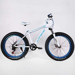 YOUSR Fat Tyre Mountain Bike YOUSR Mountain Bike Fat Bike Mountain Bicycles 26"Wheel Unisex's White 26 inch 21 Speed