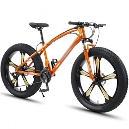 YXFYXF Bici YXFYXF Biciclette da Montagna da Esterno a Doppia Sospensione, Uomini Adulti e Donne Biciclette a velocità variabile, 4, 0 Pneumatici Super Larghi, Cinque k (Color : Orange, Size : 30-Speed)