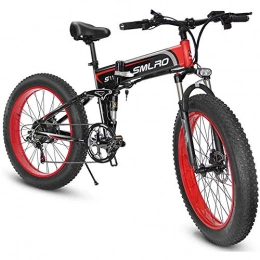 FTF Bici 26''Folding Adulti Electric Mountain Bikes, Lega di Alluminio Fat Tire E-Bike Biciclette all Terrain, 348V 10.4Ah Rimovibile agli Ioni di Litio con 3 modalità di Guida