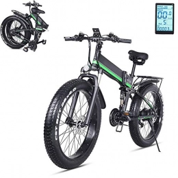 CHXIAN Mountain bike elettrica pieghevoles 26 Pollici Mountain Bike Elettrica per Adulti, Pieghevole Biciclette Elettriche con Batteria al Litio Rimovibile e fari a LED Guida Comoda e Sicura (Color : Green)