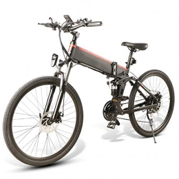 Acreny Mountain bike elettrica pieghevoles Acryleny, bicicletta pieghevole da 26 pollici con display LCD da 500 W, 48 V, 10, 4 Ah, 30 km / h, batteria rimovibile per mountain bike elettrica